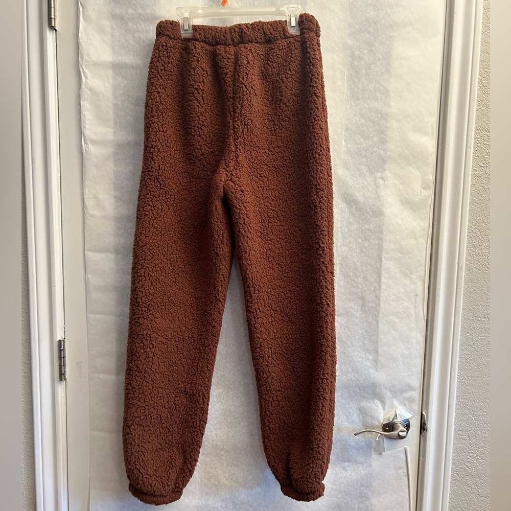 Self Esteem Faux Sherpa Juniors Warm Brown Joggers Super Soft Sz-XS. Z12 - Picture 4 of 10